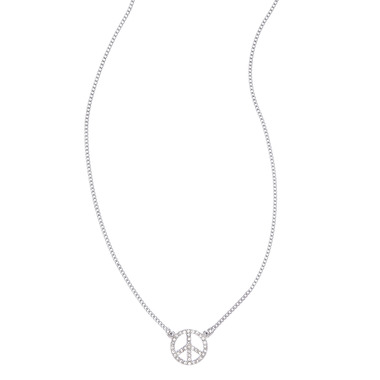 Pavé Peace Sign Pendant  on a white background