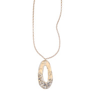 Organic Pave Oval Pendant Necklace