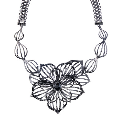 Cut Out Flower + Petal Collar Necklace