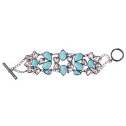 Turquoise Stone Cluster Toggle Bracelet