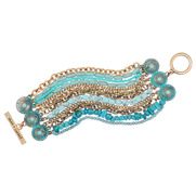 Twisted Multi Chain Turq Bracelet