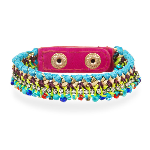 Beaded + Braided Wrap Bracelet on a white background