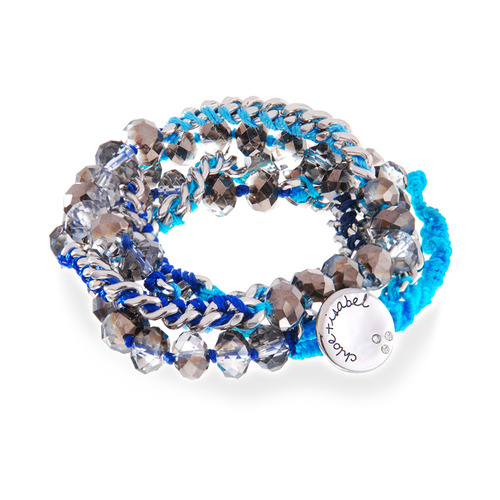 Bead + Chain Multi Wrap Bracelet on a white background