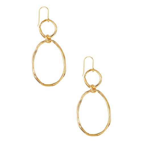 Organic Double Hoop Earrings on a white background