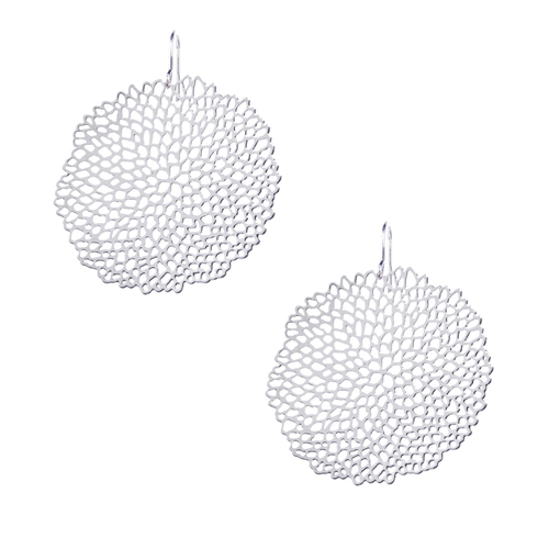 Large Pom Pom Earrings on a white background