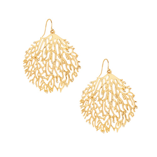 Coral Branch Earrings on a white background