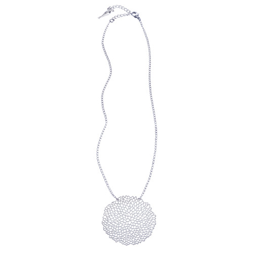 Pom Pom Pendant Necklace on a white background