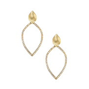 Open Pave Leaf Earrings