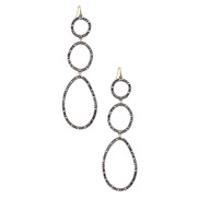 Crystal Pave Link Long Drop Earrings