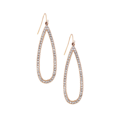 Open Pavé Teardrop Earrings on a white background