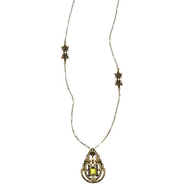 Art Deco Long Pendant Necklace on a white background