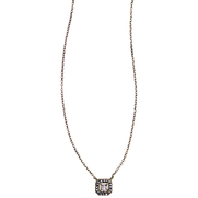 Crystal Square Pendant Necklace 