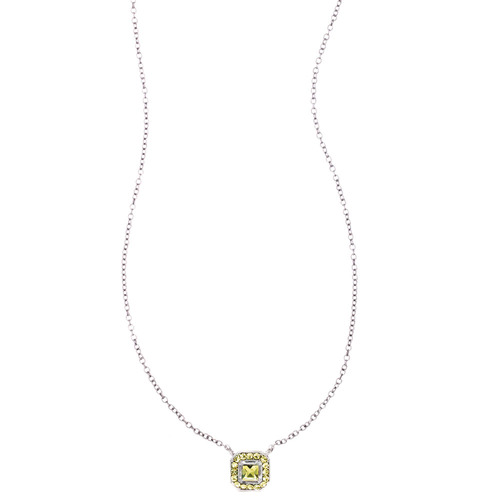 Crystal Square Pendant Necklace  on a white background
