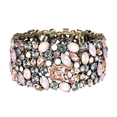 Crystal Brûlée Stone Stretch Bracelet on a white background