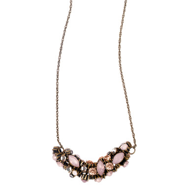 Crystal Brûlée Stacked Stones Necklace on a white background