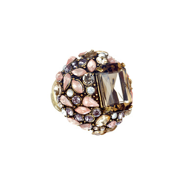 Crystal  Brûlée Clustered Cocktail Ring on a white background