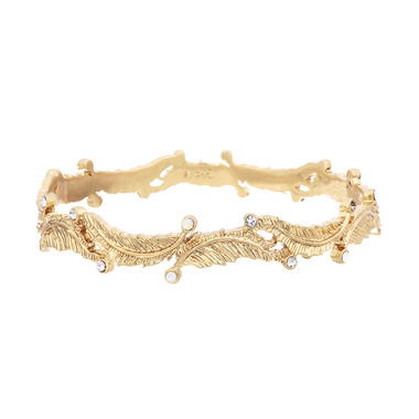 Sweeping Feathers + Stones Bangle on a white background