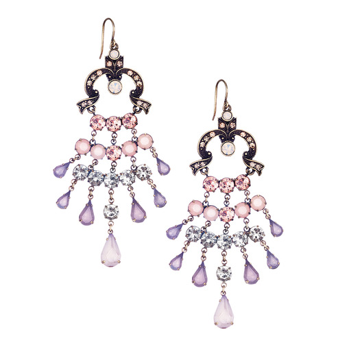 Vintage Lace Chandelier Earrings on a white background