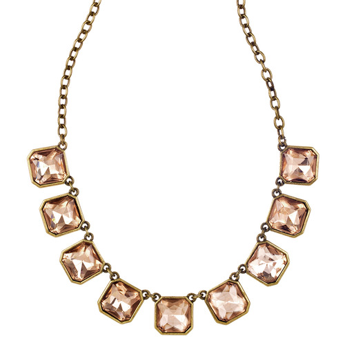 Rectangular Glam Strand Collar Necklace on a white background
