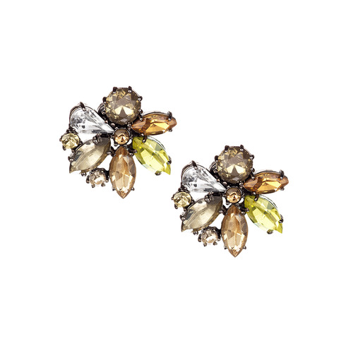 Multi-Stone Stud Earrings on a white background
