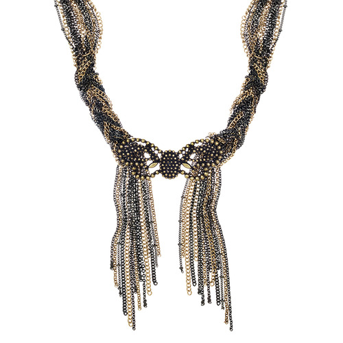 Butterfly Multi Chain Fringe Necklace on a white background