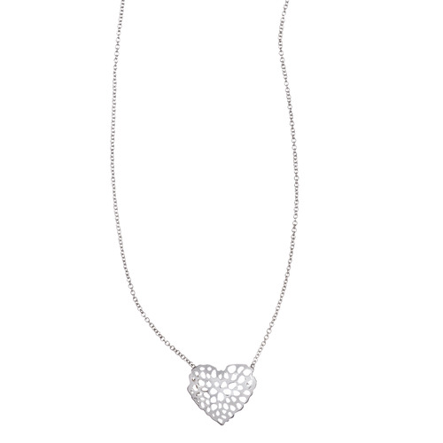 "Open Heart" Sterling Pendant on a white background