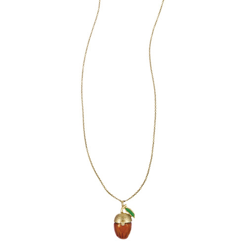 "In a Nutshell" Acorn Charm Pendant on a white background