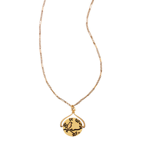 Engraved Spinner Pendant Necklace on a white background
