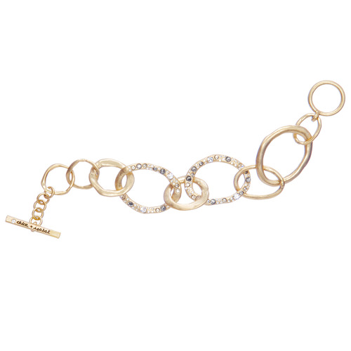 Organic Pavé Link Toggle Bracelet on a white background