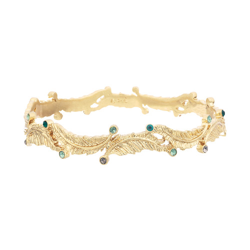 Sweeping Feathers + Stones Bangle on a white background