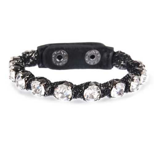 Crystal Studded Ribbon Wrap Bracelet on a white background