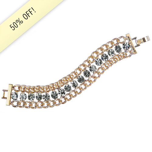 Rhinestone + Chain Link Bracelet on a white background