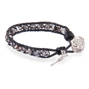 Beaded Wrap Bracelet with Lion Head Closure