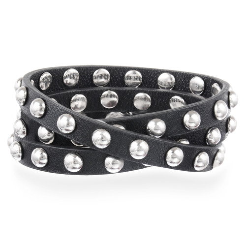 Studded Leather Wrap Bracelet on a white background