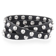Studded Leather Wrap Bracelet