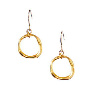 Organic Ring Drop Earrings on a white background