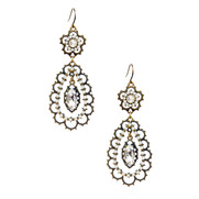Modern Deco Floral Drop Earrings