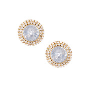 Retro Glam Oversize Button Earrings