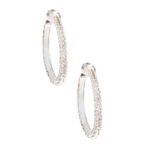Pave Hoop Earrings on a white background