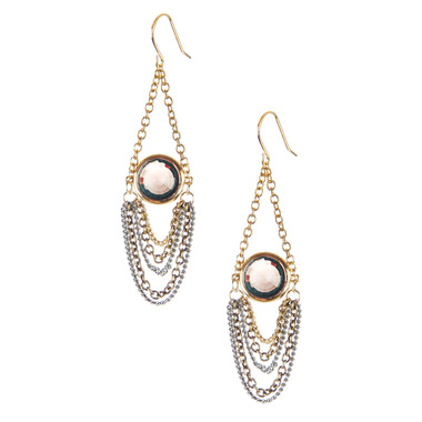 Swag Earrings with Chanel Set Stone on a white background